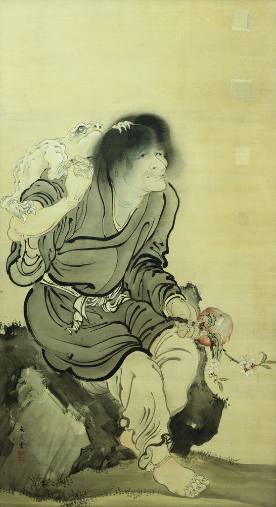 Detail of Gama Sennin and His Toad by Tani Buncho