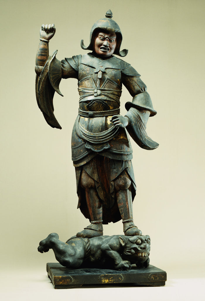 Detail of Fine Standing Figure of a Guardian King, Fujiwara Period (11th/12th Century) by Anonymous