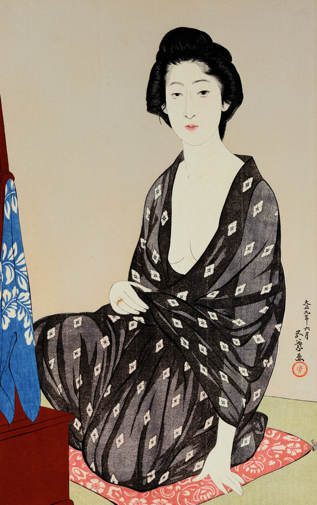 Detail of Tsuru Nakatani as a Young Beauty in a Gauze Robe by Goyo
