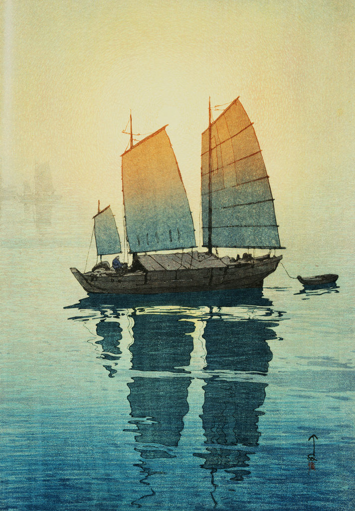 Detail of Morning, from a Set of Six Prints of Sailing Boats by Hiroshi Yoshida
