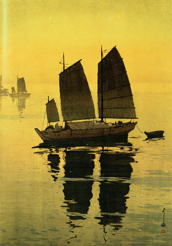 Detail of Mist, from a Set of Six Prints of Sailing Boats by Hiroshi Yoshida