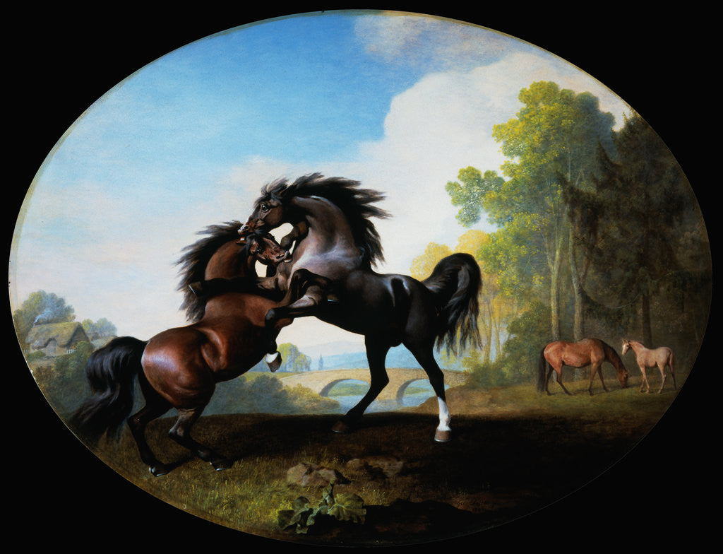 Detail of Stallions Fighting by George Stubbs