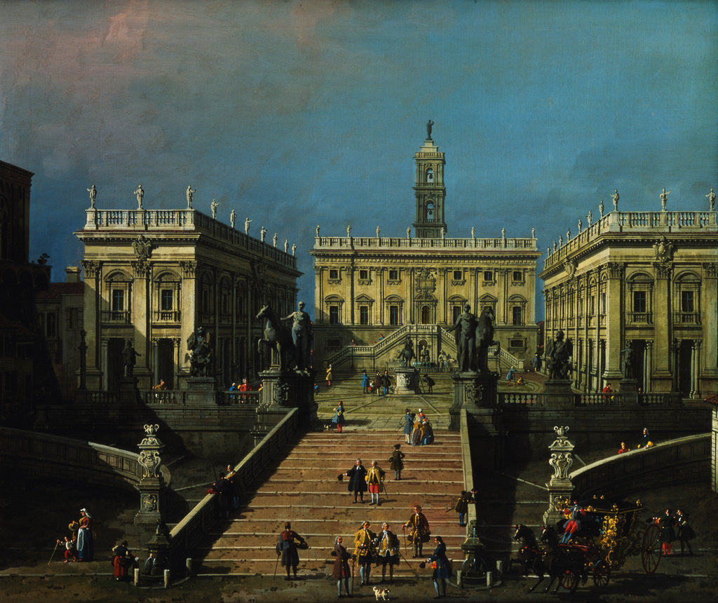 Detail of The Piazza del Campidoglio and the Cordonata, Rome by Canaletto
