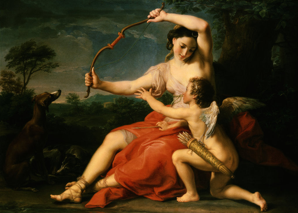 Detail of Diana Breaking Cupid's Bow by Pompeo Girolami Batoni