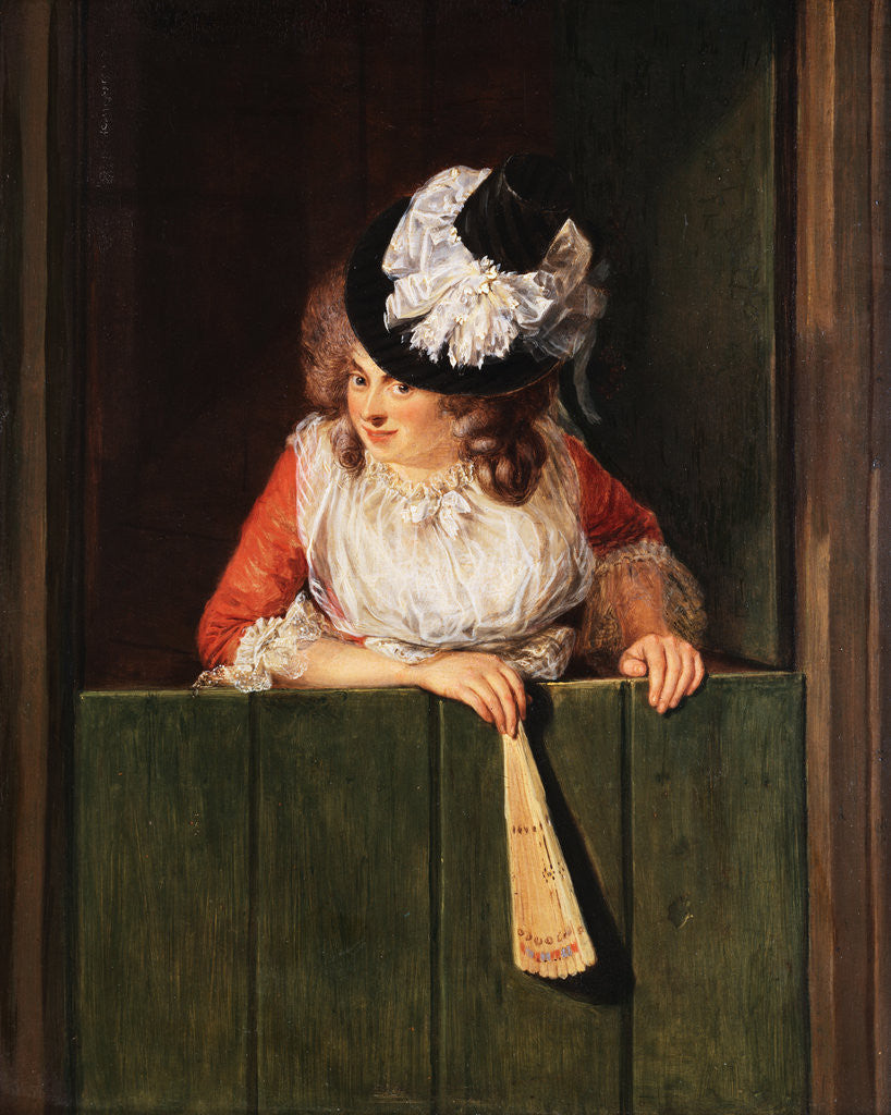 Detail of A Lady with a Fan by Jean Baptiste Bernard Coclers