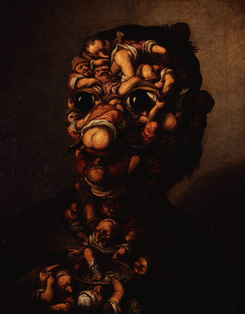 Detail of A Head Formed Out of Pygmies by Faustino Bocchi