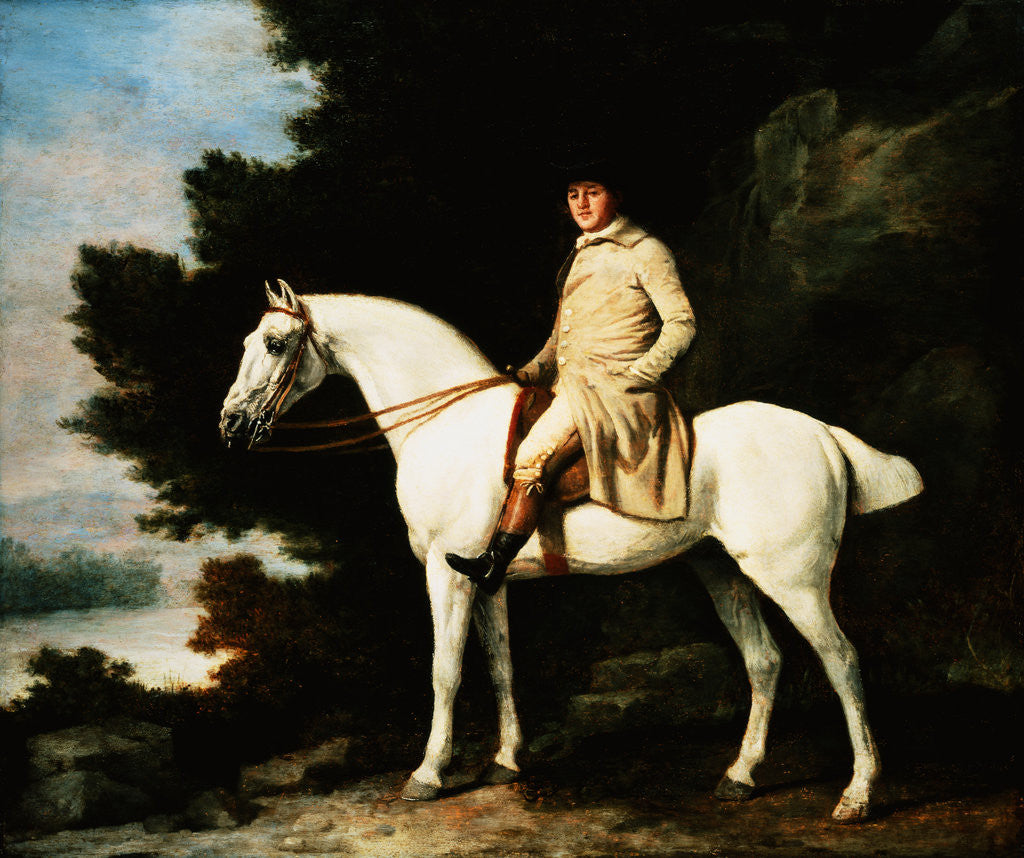 Detail of Painting of a Gentleman on a Horse by George Stubbs