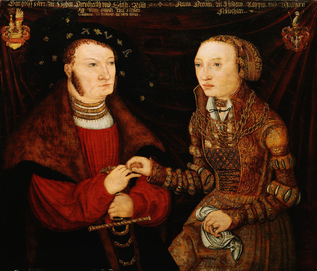 Detail of Portrait of Gangolff, Lord of Hohen Gerolzegg and His Wife by Circle of Lucas Cranach the Younger