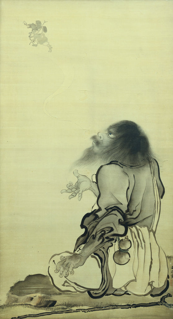 Detail of Tekkai Sennin Exhaling His Spirit by Tani Buncho