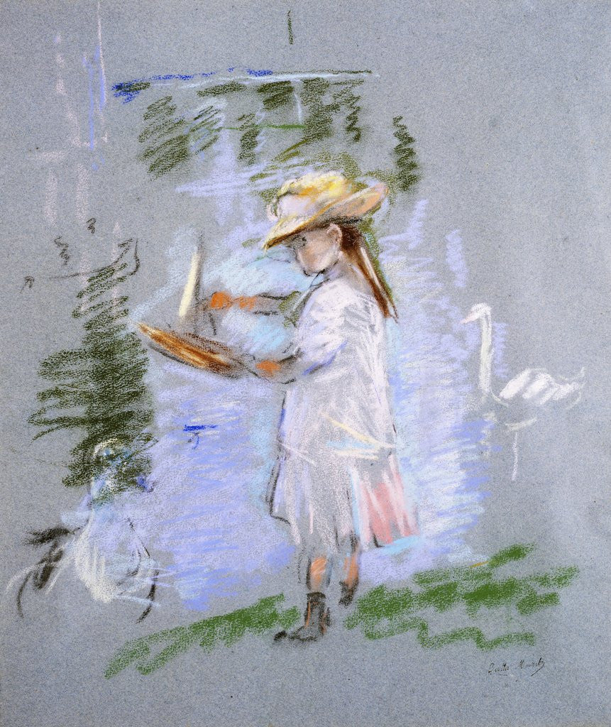 Detail of Julie in Pink at the Edge of the Lake by Berthe Morisot