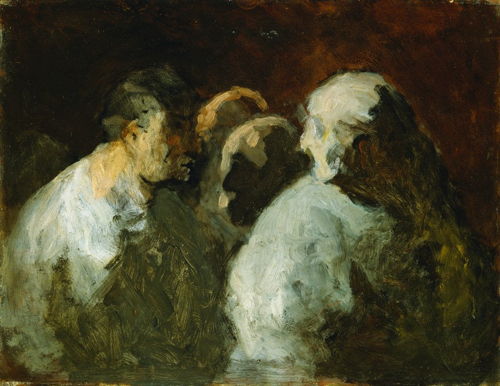Detail of Four People by Honore Daumier