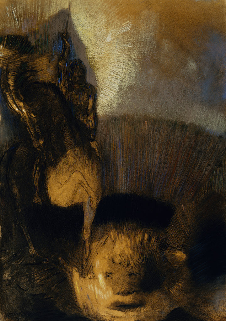 Detail of Saint George by Odilon Redon