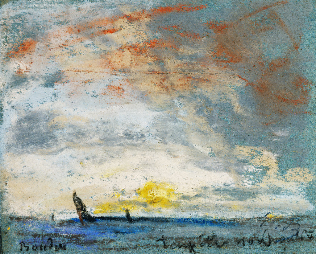 Detail of Le Treport By Eugene Boudin by Anonymous