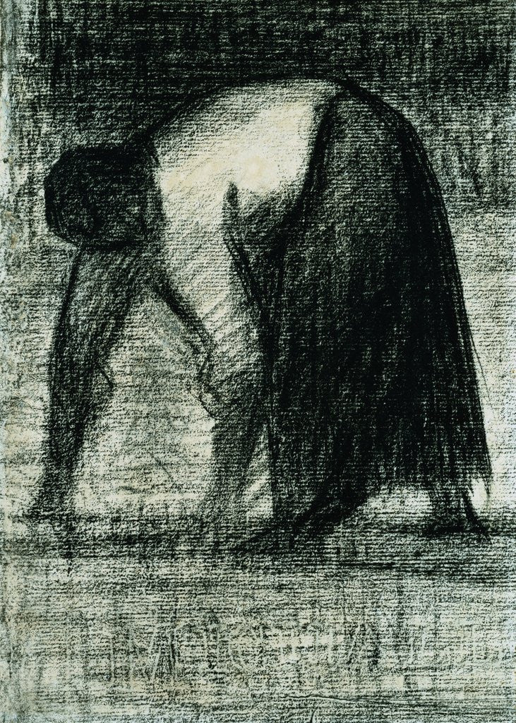 Detail of Peasant with Hands to the Ground by Georges Seurat