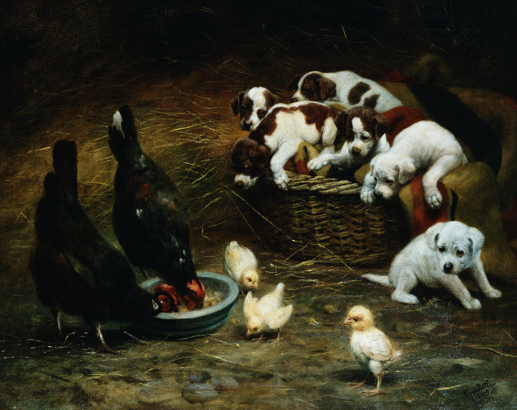 Detail of Barnyard Friends by Casper von Reth