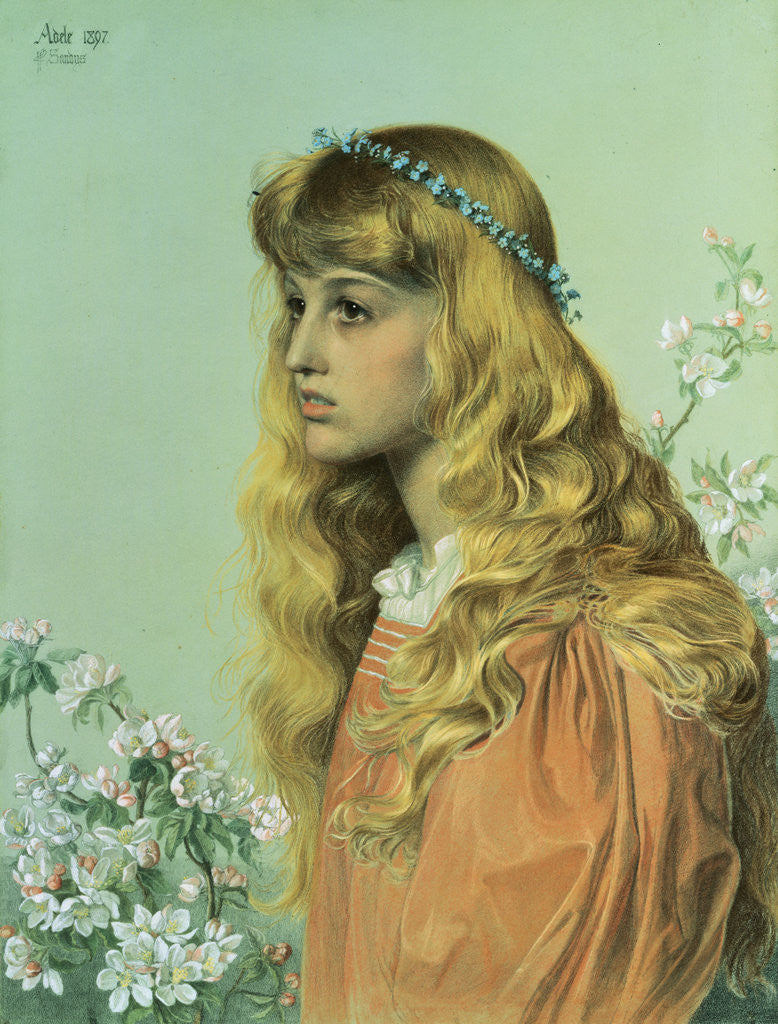 Detail of Adele: Portrait of Miss Adele Donaldson by Frederick Sandys