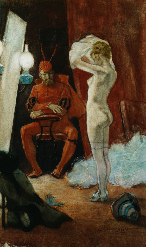 Detail of The Wings by Felicien Rops