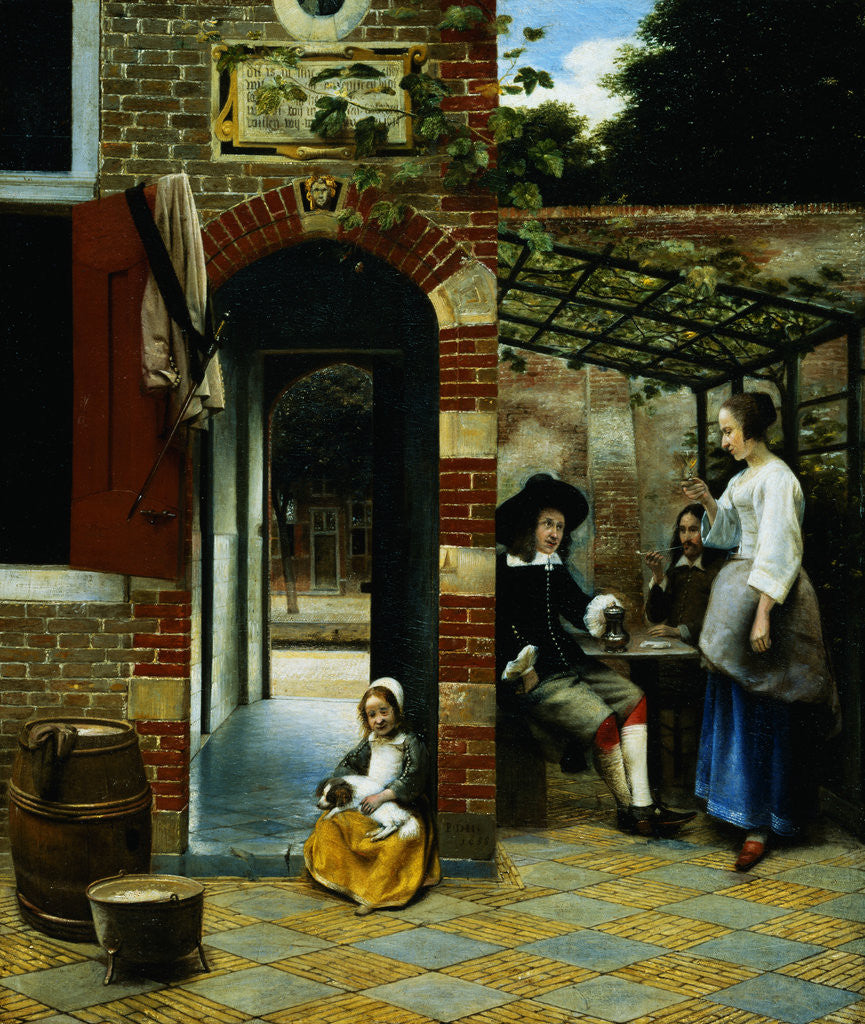 Courtyard of a House in Delft posters & prints by Pieter de Hooch