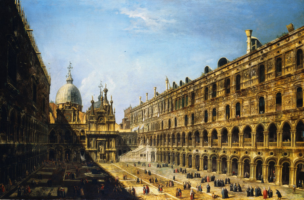 Detail of View of the Courtyard of the Palazzo Ducale in Venice by Michele Marieschi