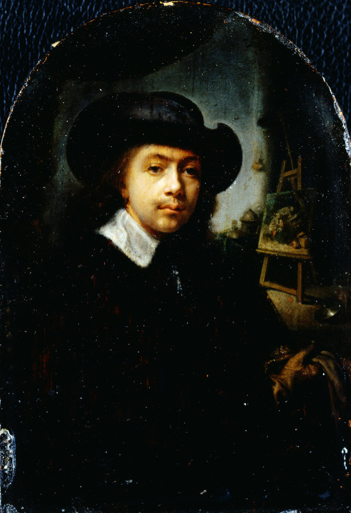 Detail of Portrait of the Artist in His Studio by Gerrit Dou