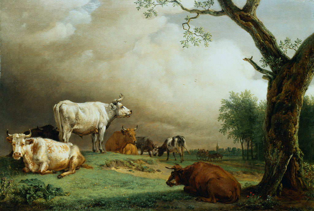 Detail of Painting of Cattle in a Field by Paulus Potter