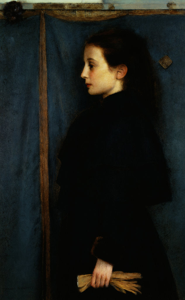 Detail of Portrait of Jeanne de Bauer by Fernand Khnopff