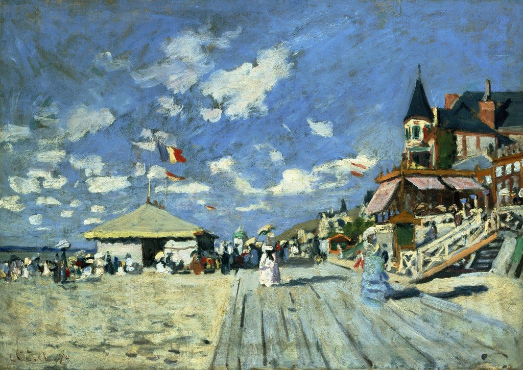 Detail of On the Boardwalk at Trouville by Claude Monet