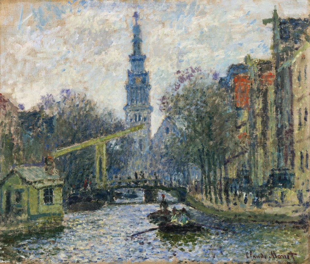 Detail of Canal, Amsterdam by Claude Monet