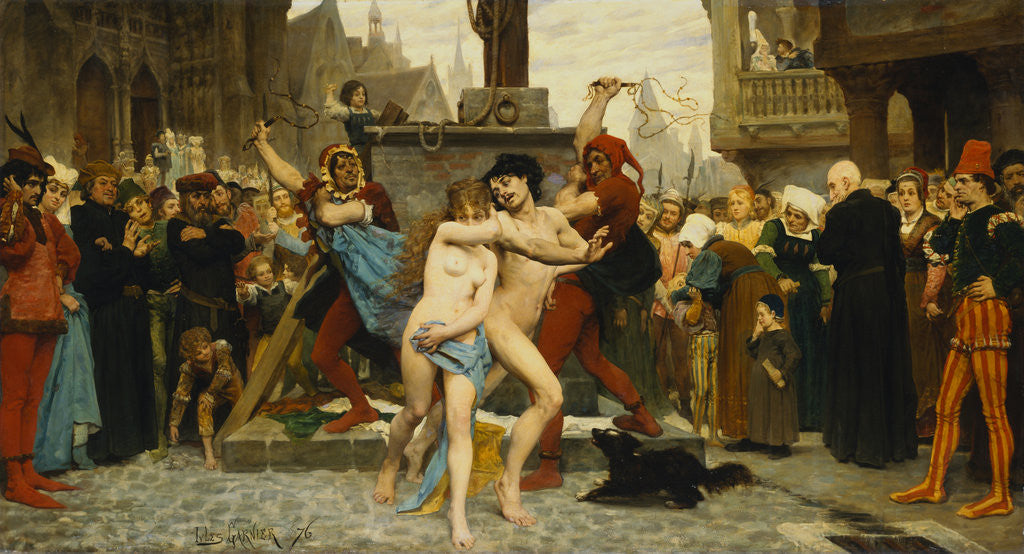 Detail of Torture of the Adulterers by Jules Arsene Garnier