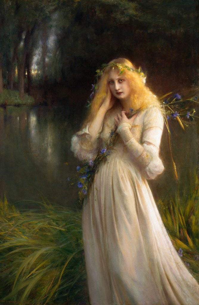 Detail of Ophelia by Pascal Adolphe Jean Dagnan-Bouveret