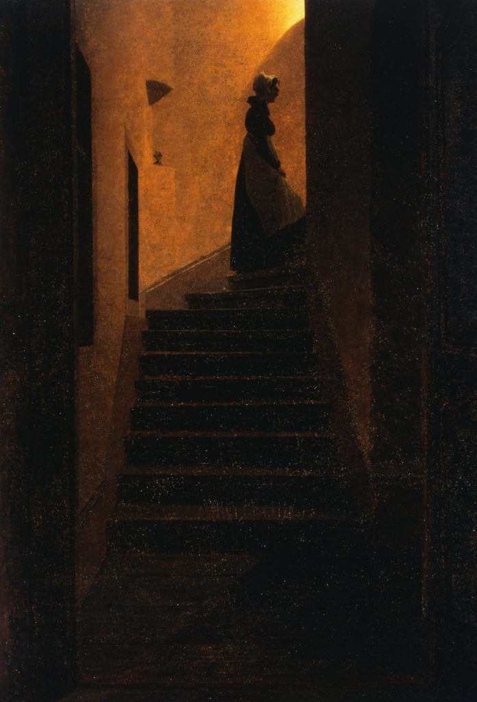 Detail of Caroline on the Stairs by Caspar David Friedrich