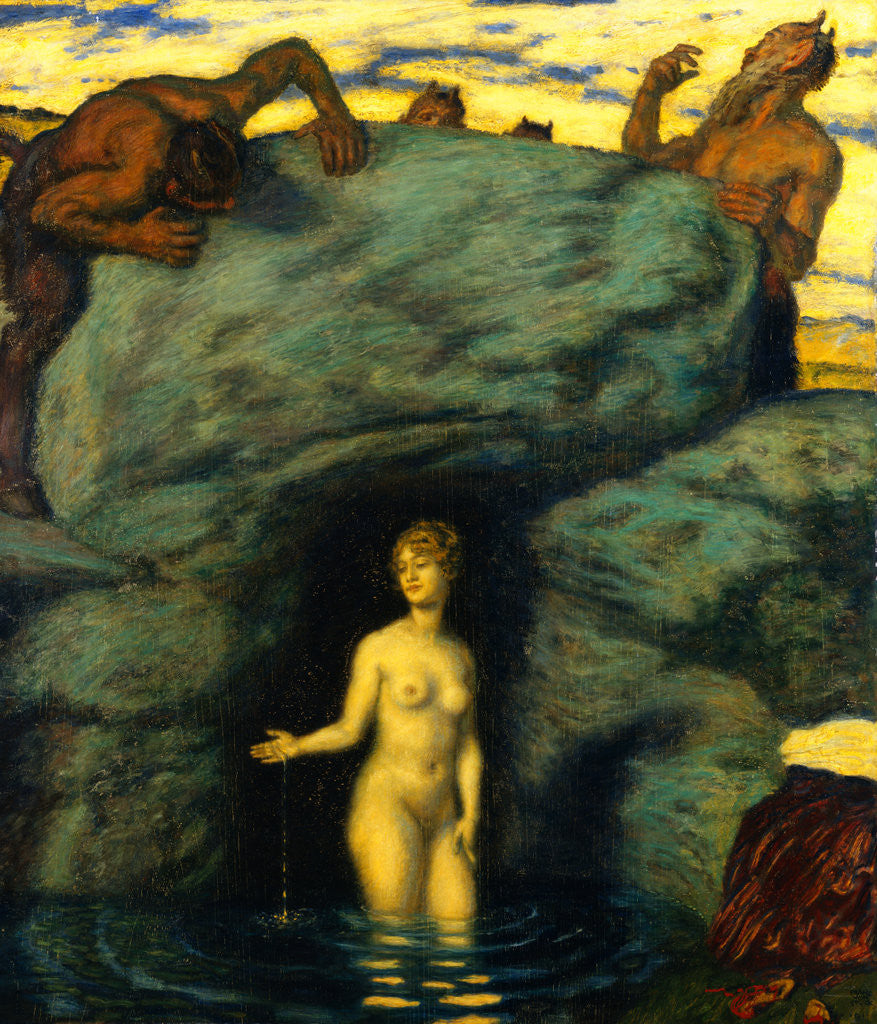 Detail of Water Nymph and Fauns by Franz von Stuck
