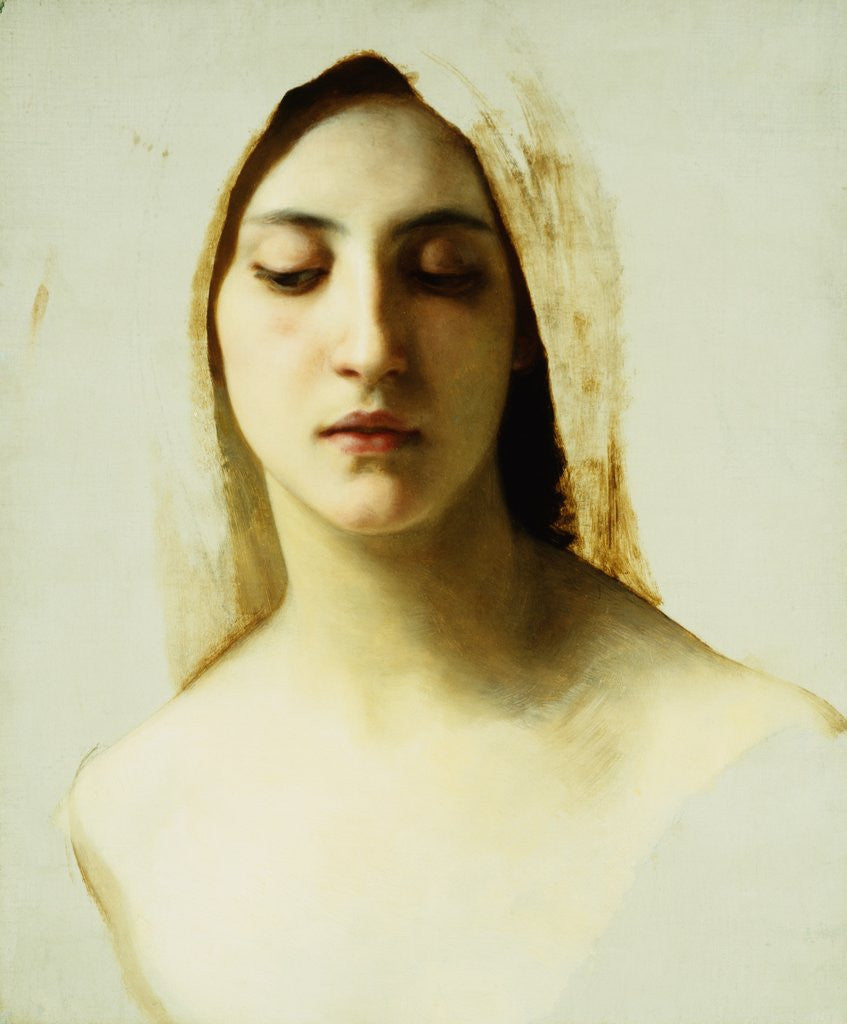 Detail of Study of a Woman's Head for Charity by William Adolphe Bouguereau