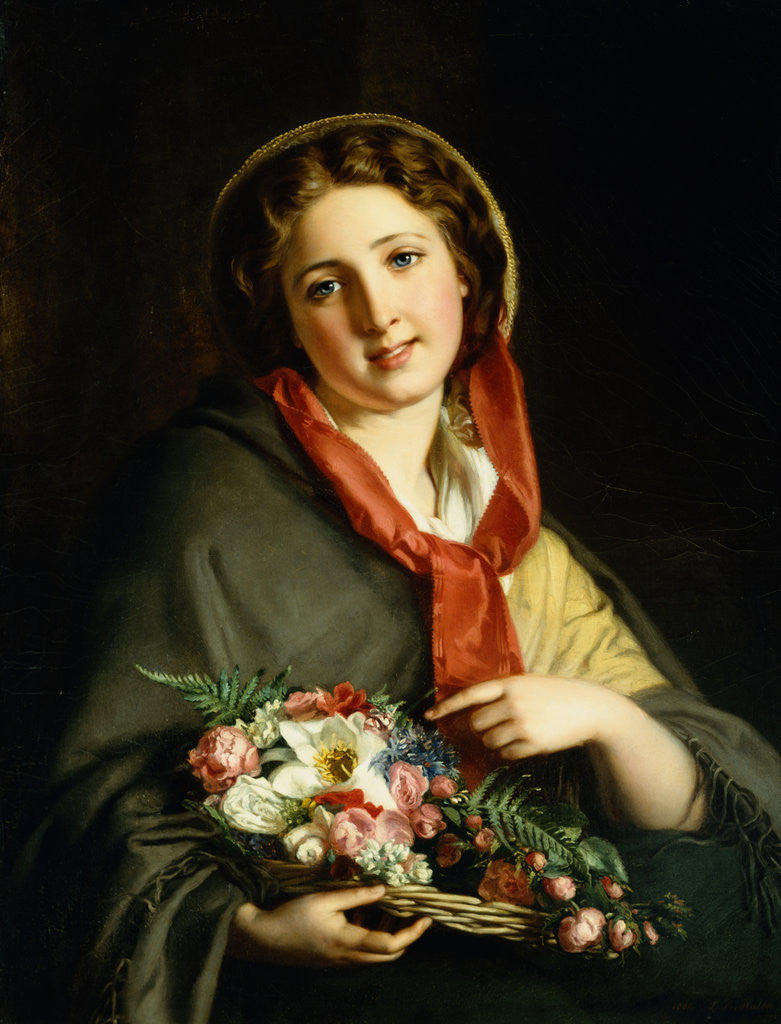 Detail of Buy My Flowers by Samuel Baruch Halle