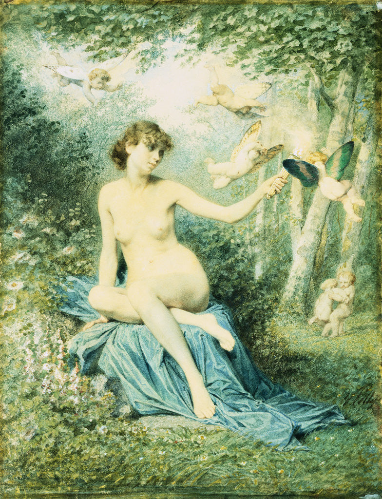 Detail of Nymph Driving Love Away with a Torch by Victor Florence Pollet