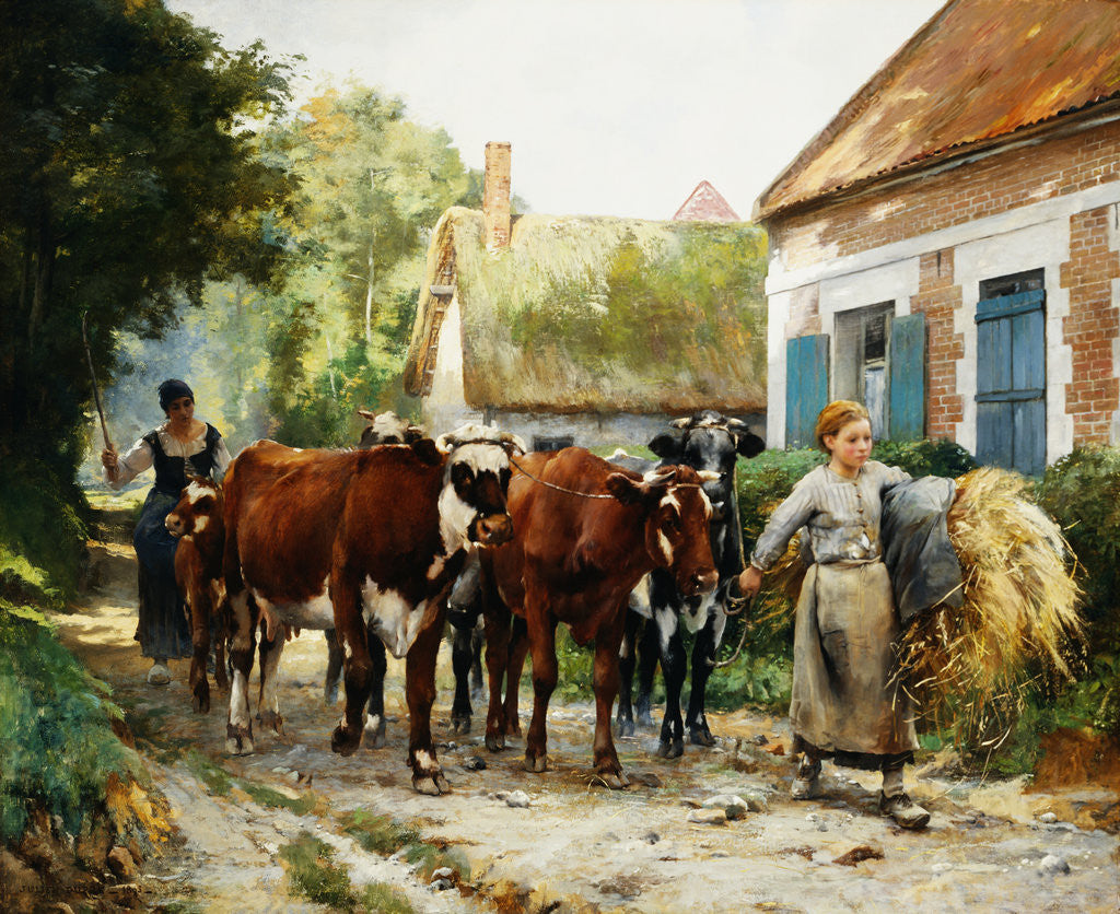 Detail of Returning from the Fields by Julien Dupre