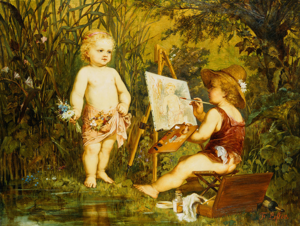 Detail of Frolicking Putti by Franz Lefler
