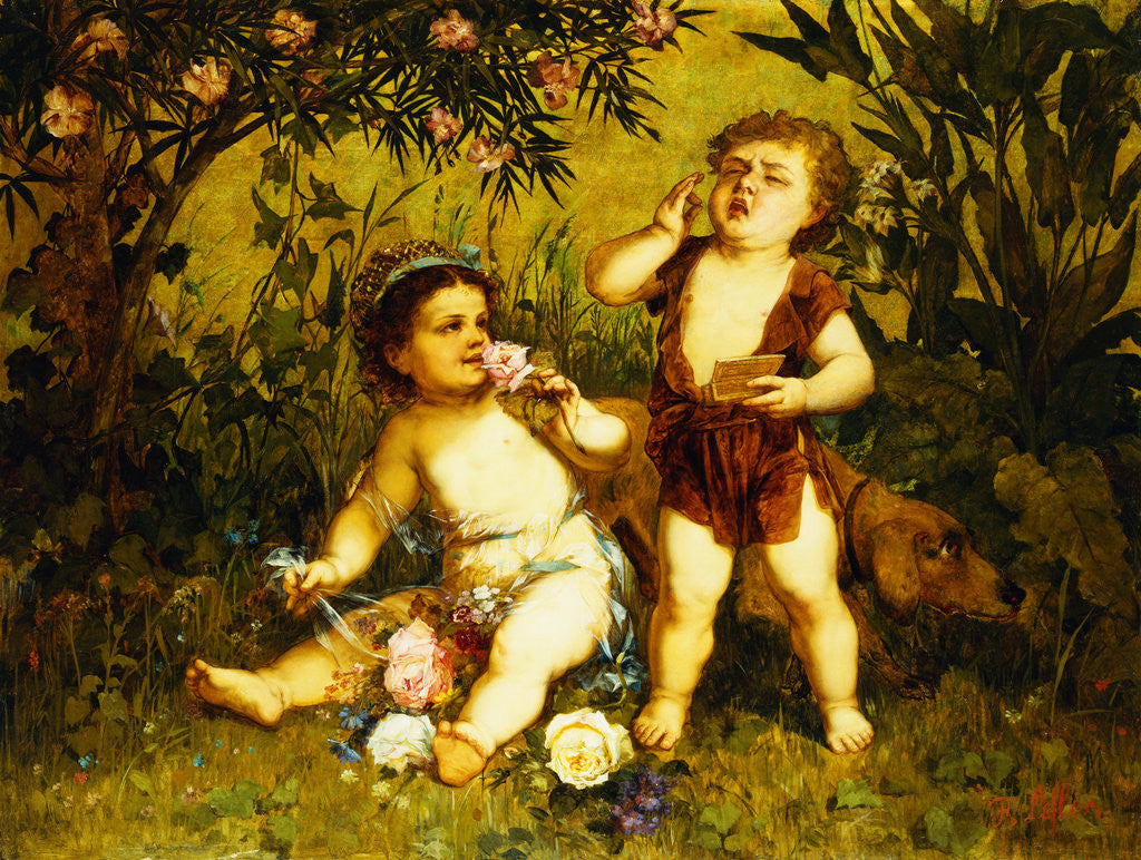Detail of Frolicking Putti by Franz Lefler