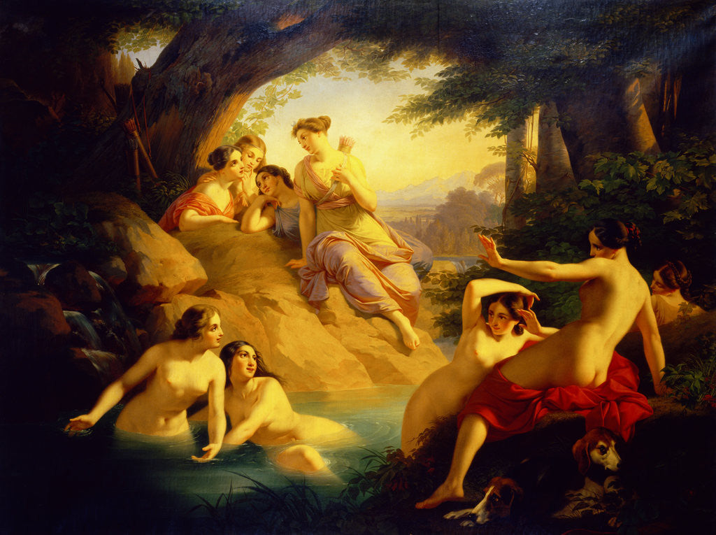 Detail of Diana and Her Nymphs by a Woodland Stream by Emil Jacobs