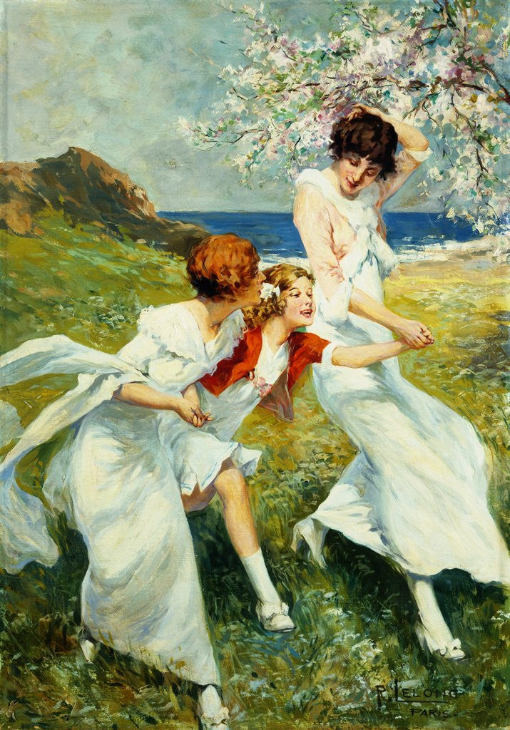 Detail of A Spring Day by the Seashore by Rene Lelong
