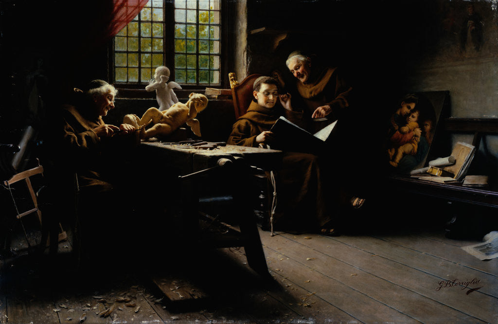 Detail of In the Workshop by Giovanni Battista Torriglia