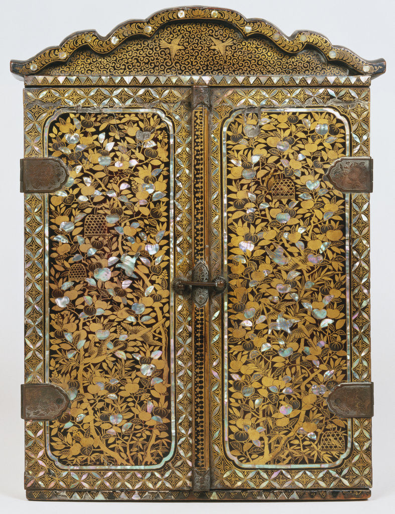 Detail of Momoyama Period Portable Shrine Depicting the Virgin and Child (Closed) by Anonymous