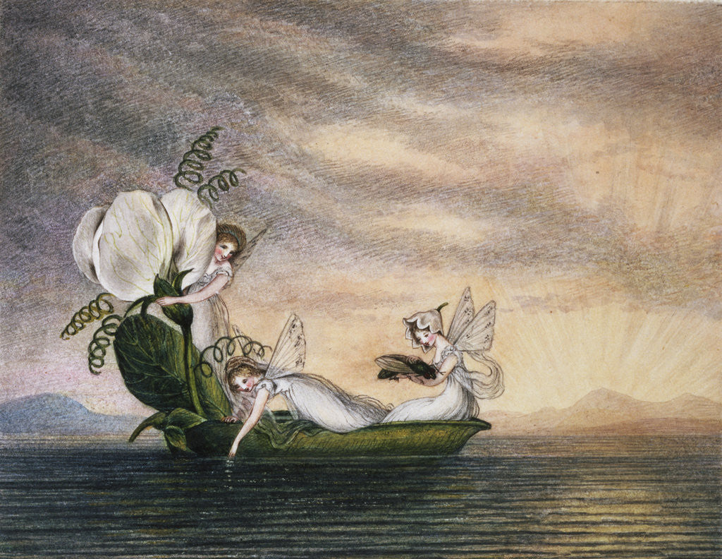 Detail of Fairies Floating Downstream in a Peapod by Amelia Jane Murray