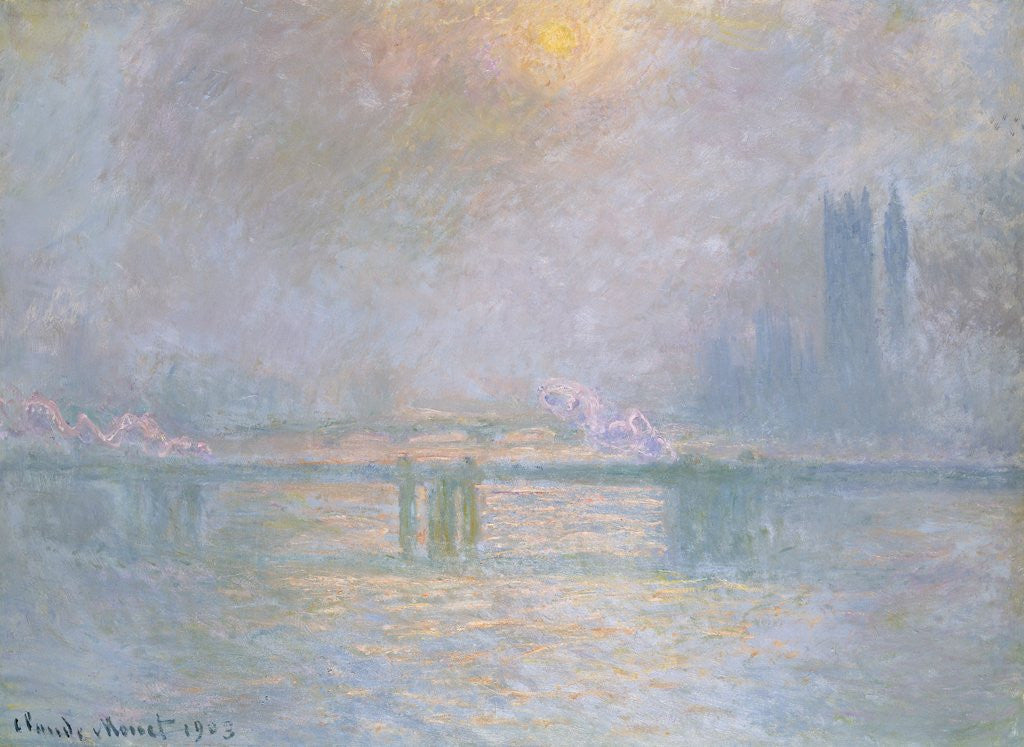 Detail of Charing Cross Bridge, La Tamis by Claude Monet