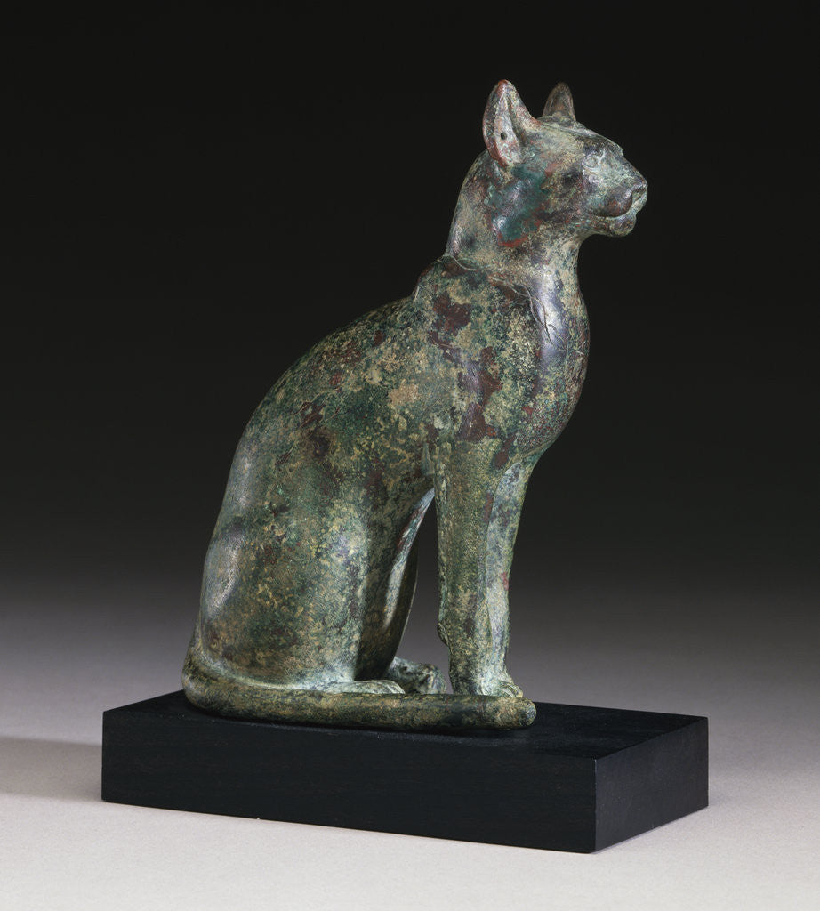 Detail of Egyptian Bronze Statue of a Cat by Anonymous