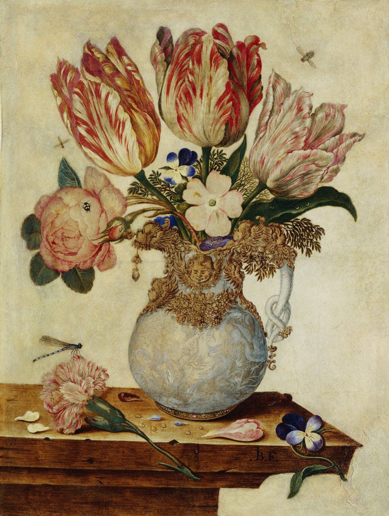 Detail of Floral Still Life by Jan Baptist van Fornenburgh