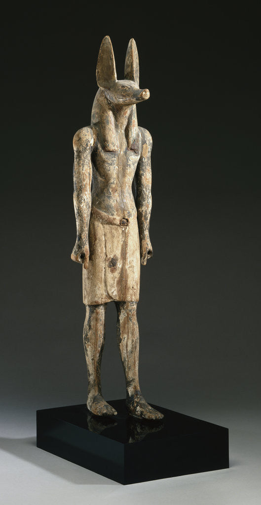 Detail of Egyptian New Kingdom Statue of Anubis by Anonymous