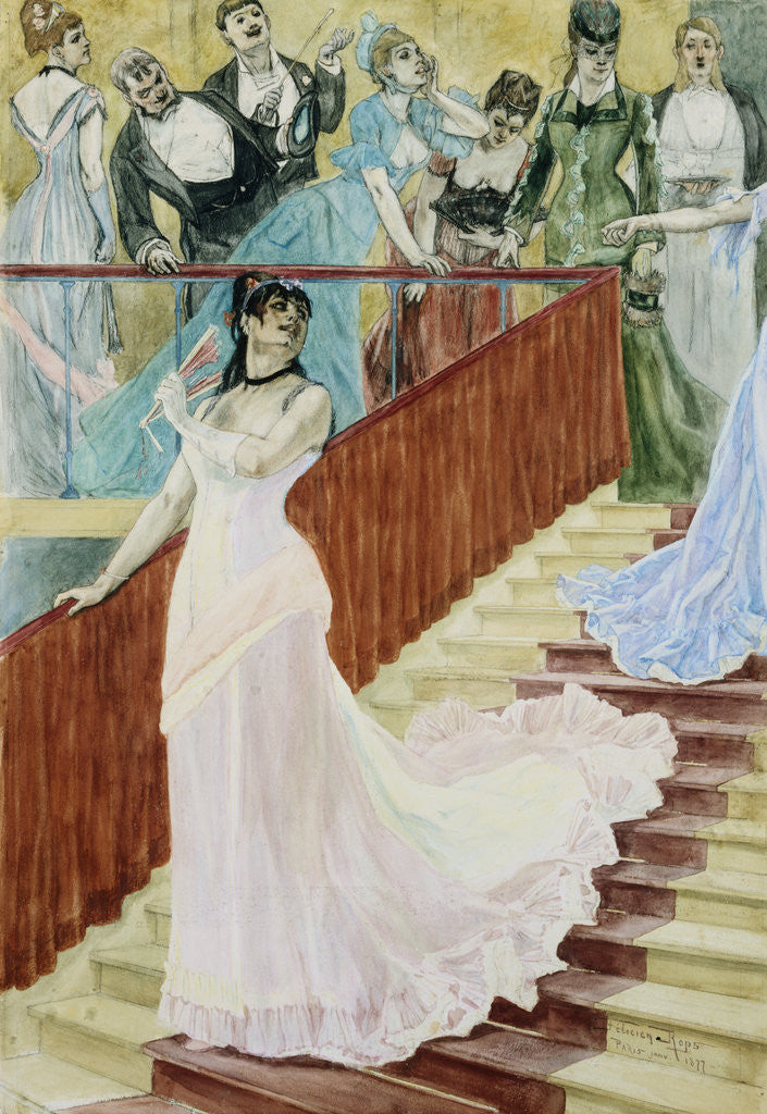 Detail of L'Attrapade by Felicien Rops