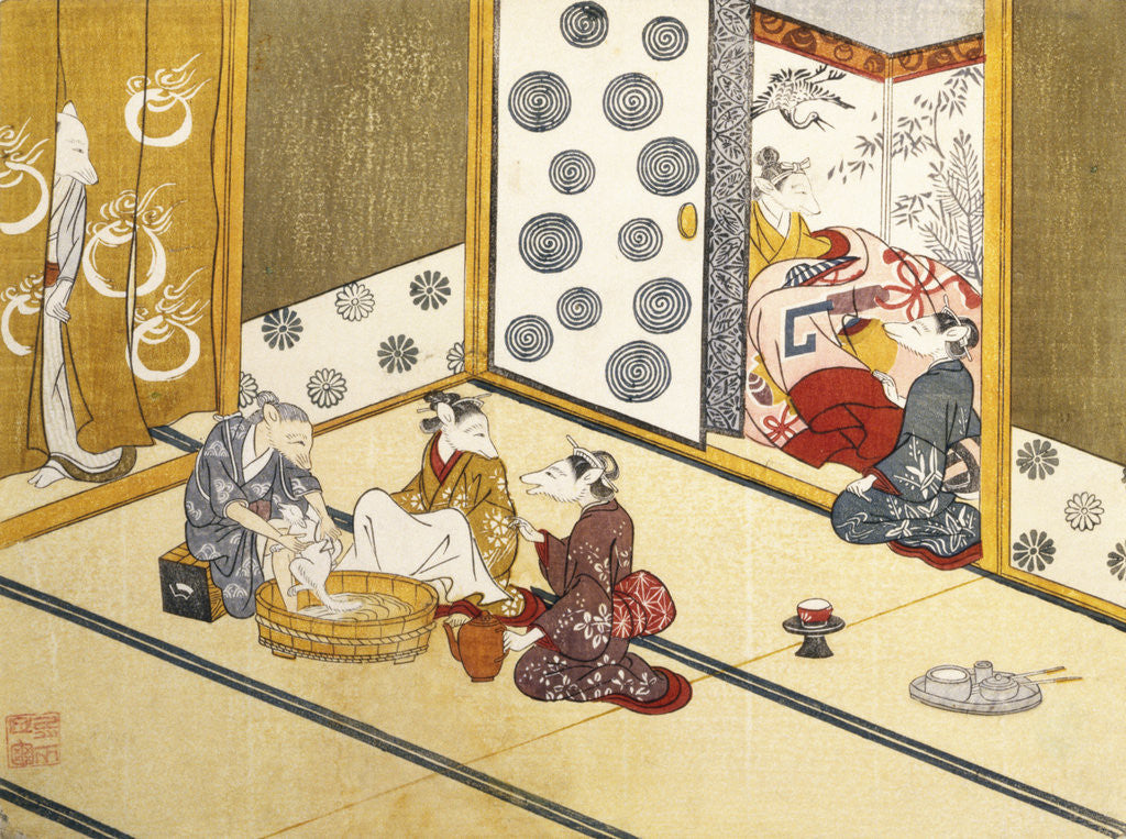 Detail of Kitsune no Yomeiri - The Fox's Wedding Series Print by Tachibana Minko