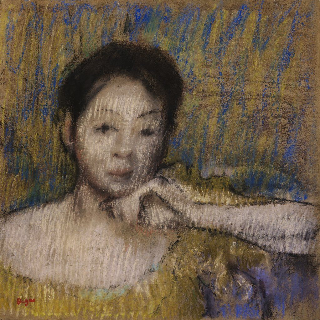 Detail of Bust of a Woman, with Chin Resting on Left Hand by Edgar Degas